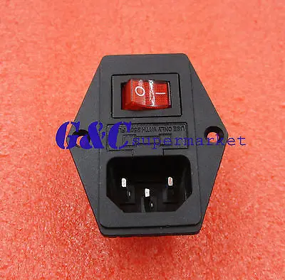 Черный Красный AC 250V 10A 3 Клеммная розетка с держателем