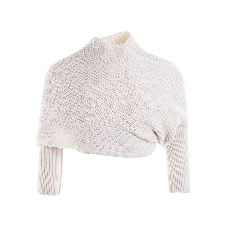 Meihuida 240 x 50cm Зимняя женская мягкая тёплая вязаная однотонная свитер-шарф с рукавом оберткой платок шарфы на.