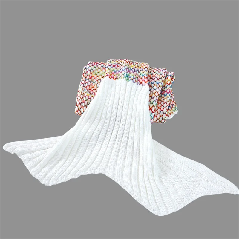Милое одеяло Русалочки Pa.an цветное вязаное крючком с 3D эффектом уютное теплое