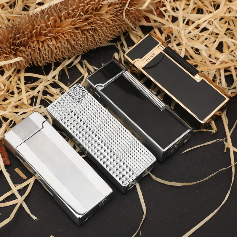 

New Metal Windproof Oblique Flame Cigar Pipe Flint Lighter Creative Butane Gas Free Fire Cigarette Lighter Men Smoking Gift