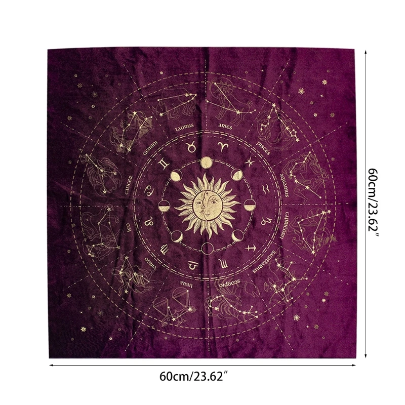 

Divination Tablecloth Ta-rot Cards Bag Board Card Pad Game Cloth Board Game Accessories Velvet Ta-rot with Bag G99D