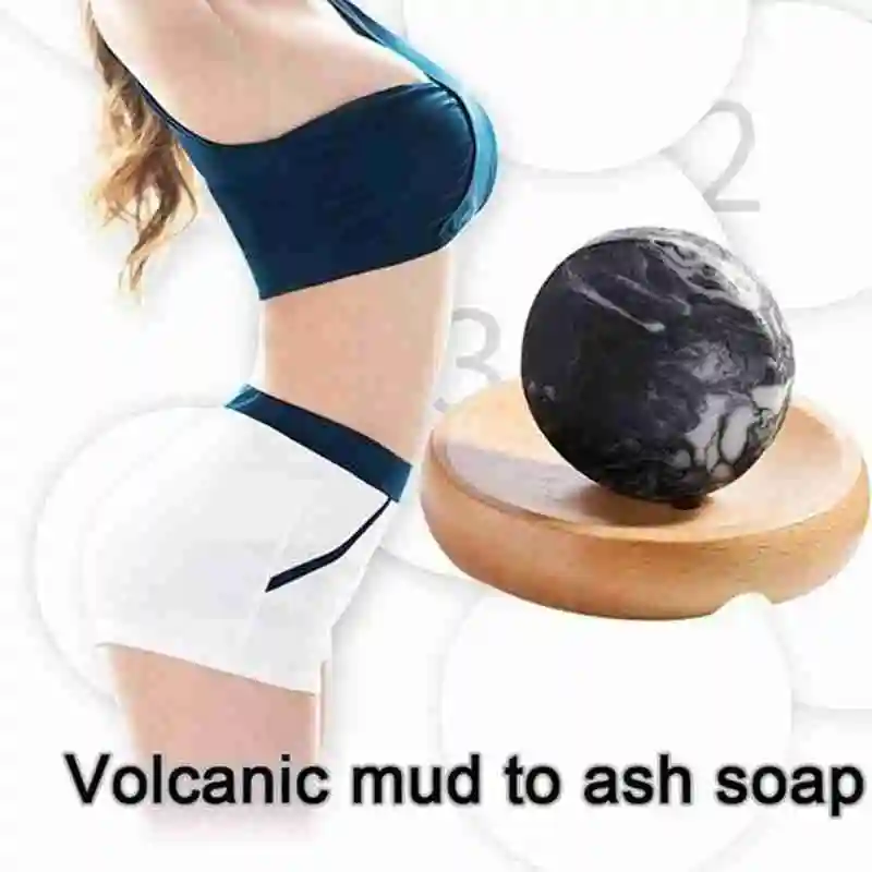 

Volcanic Clay Handmade Slimming Soap Face Body Deep Cleansing Shaping Curve Mineral Mud Bath Soap Skin Care