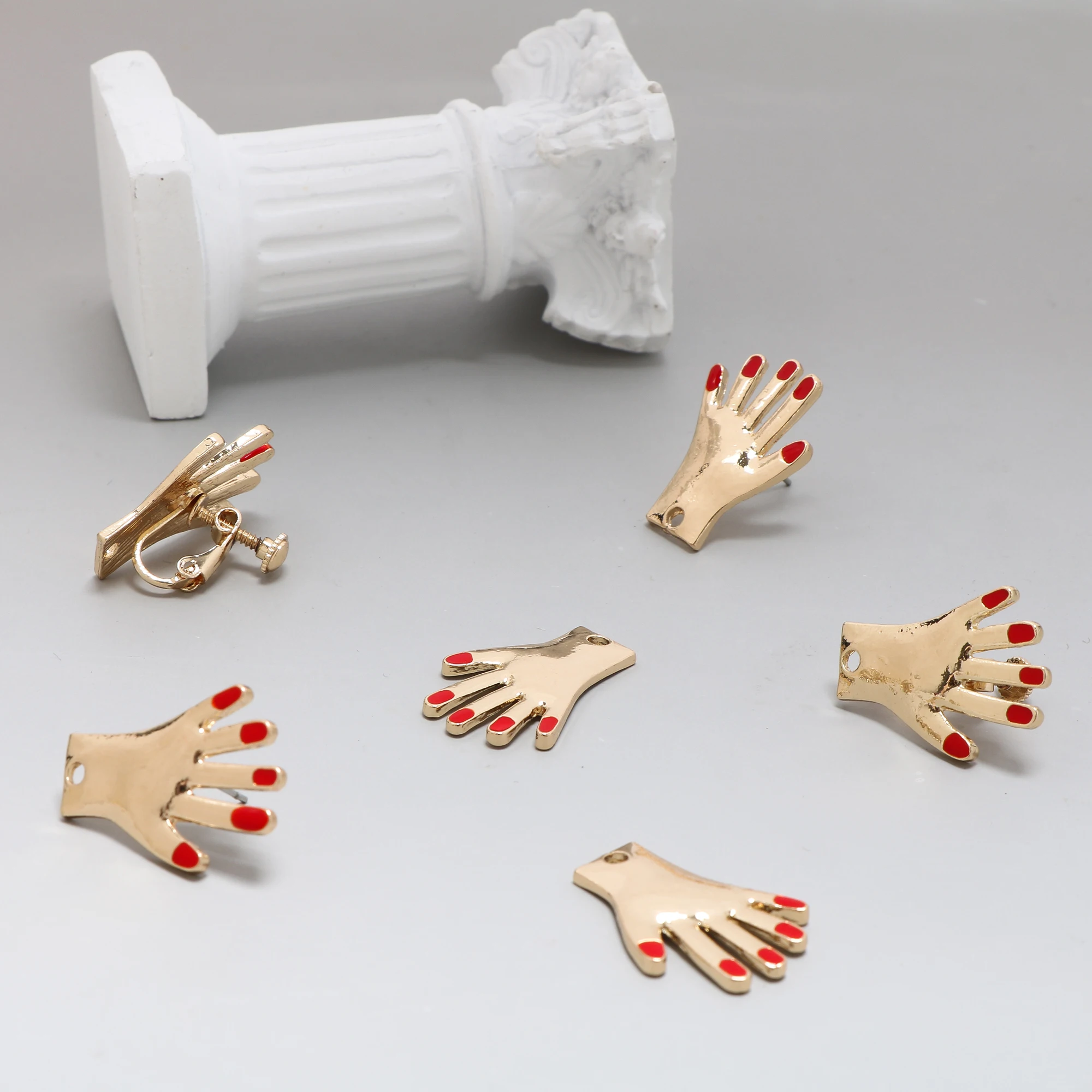 

Японский дерзкий Красный гвоздь маленькая ладонь сплав DIY аксессуары ручной работы зажим для ушей материал для ушей