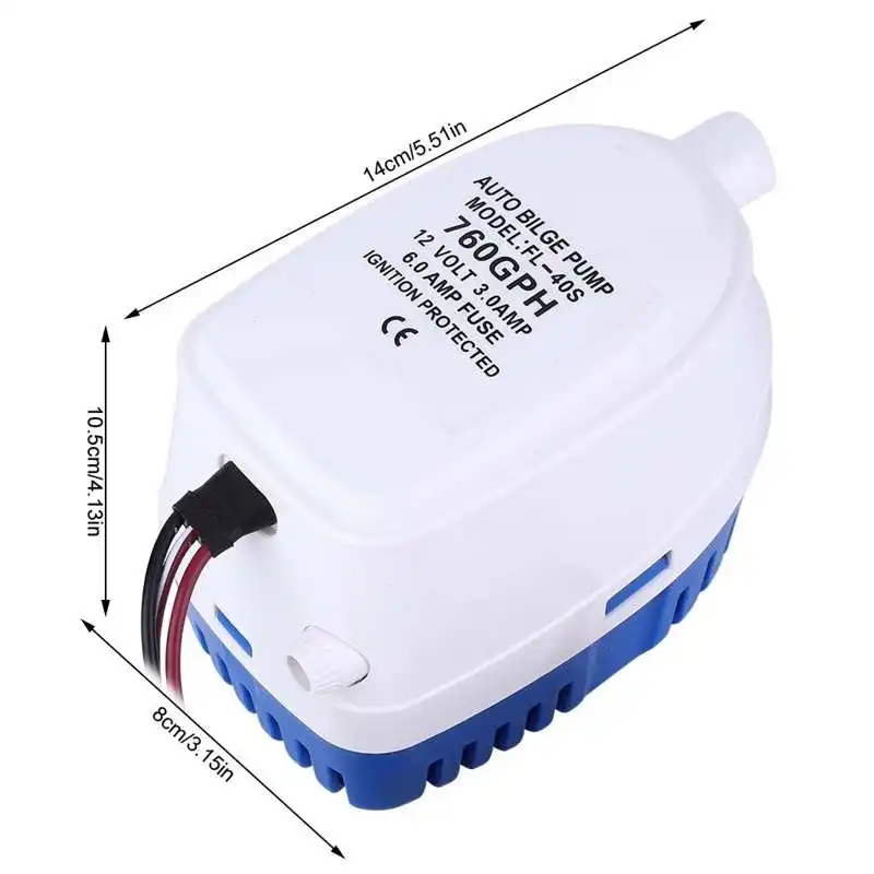 

Bilge Pump DC12V Automatic Submersible Bilge Water Pump with Float Switch for Caravan Boat RV