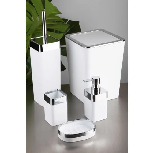 

Arow Acrylic Bathroom Set White 5 PIECE WHITE ACRYLIC NEW SEASON BATHROOM SET