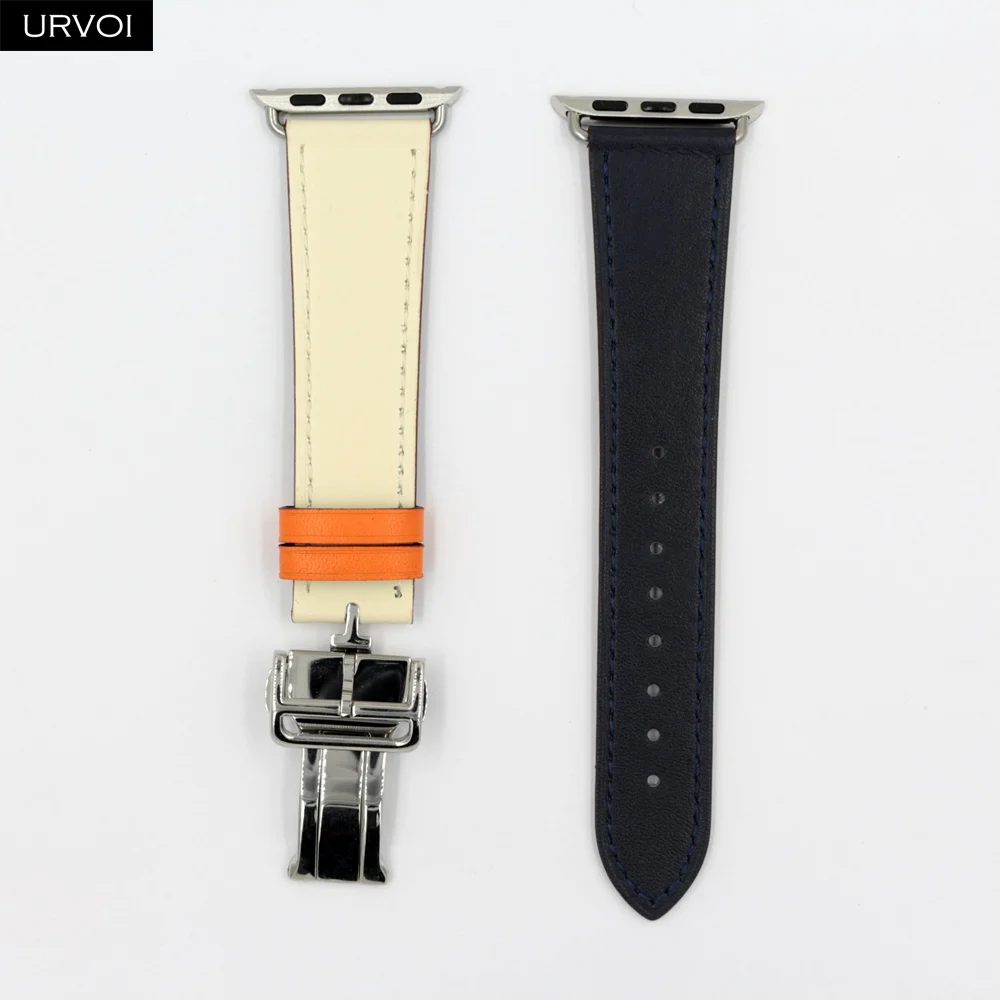 Indigo C O URVOI раскладной ремешок с пряжкой для Apple Watch 5 4 3 2 1 ремешок для iwatch Ремень Один Тур Дизайн Свифт кожа 38/40 42/44 мм - Цвет ремешка: Indigo C O