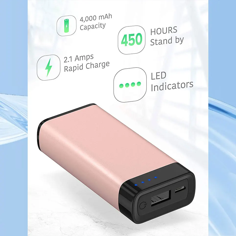 Portable charger mobile power USB battery pack 4000 mAh-suitable for Apple iPhone 13 12 11 XR XS X 8 etc... | Электроника