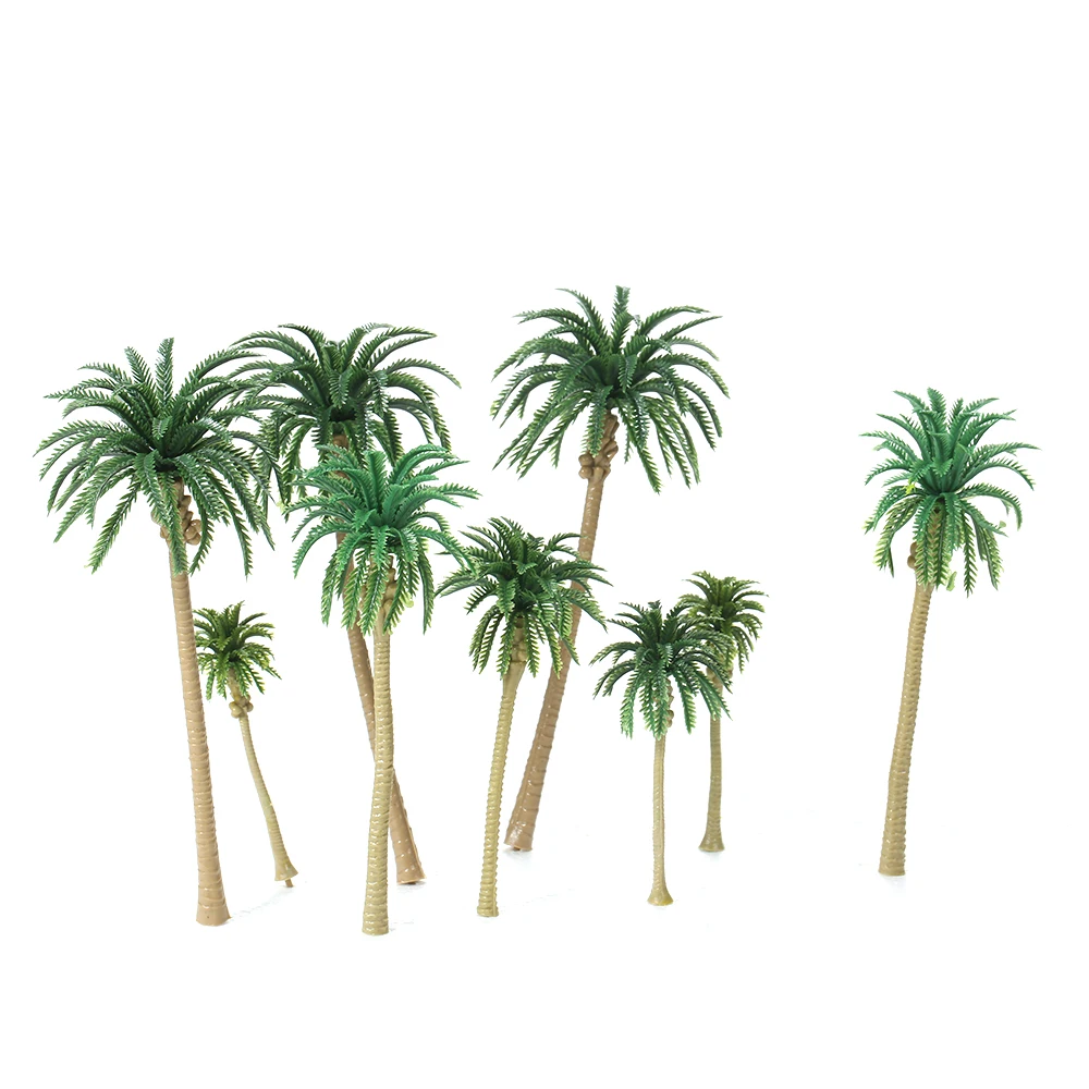15PCS Mini Model Trees Miniature Scenery Layout Plastic Tree Palm Train Coconut Rainforest Home Garden Decoration | Игрушки и хобби