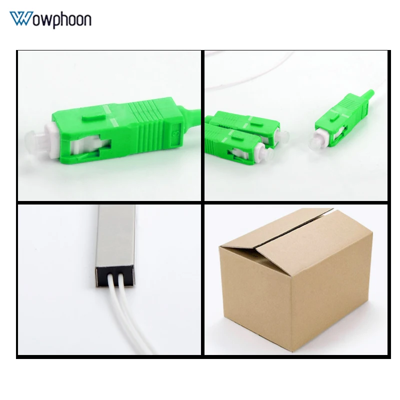 10PCS sc apc 2 ways gpon fiber optic cable splitter 1X2 Mini steel tube optical plc splitter