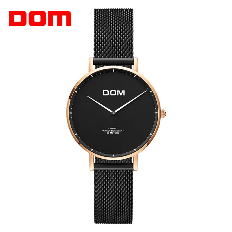 Новые женские часы DOM Роскошные брендовые повседневные Водонепроницаемые