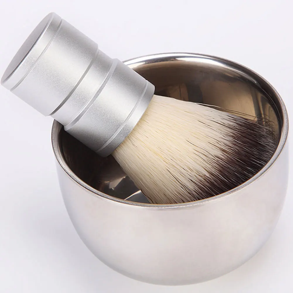 

Мужская чаша для влажного бритья из нержавеющей стали, пластиковая чаша с резиновым покрытием, трехслойная чаша для бритья, набор для брить...