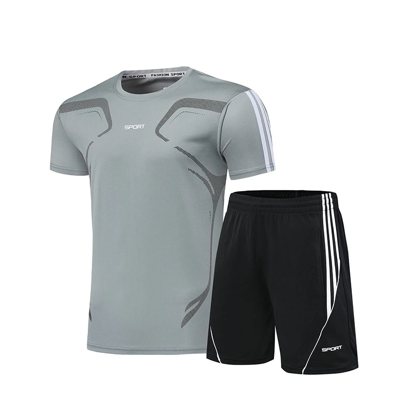 

2 Pcs/Set Men's Tracksuit Gym Fitness badminton Sports Suit Clothes Running Jogging Sport Wear Exercise Workout set sportswear