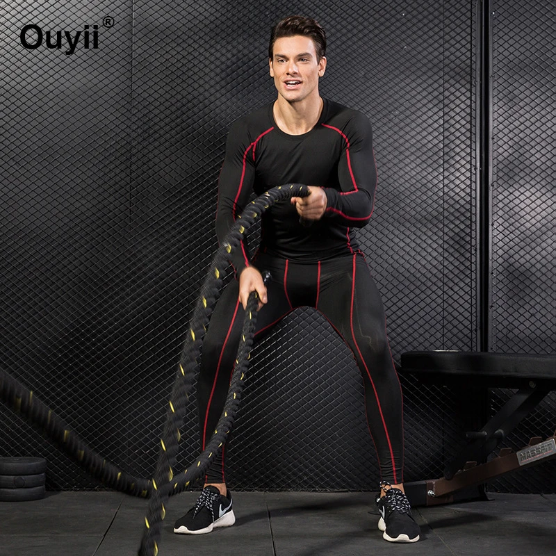 Новая спортивная мужская одежда дышащий спортивный компрессионный