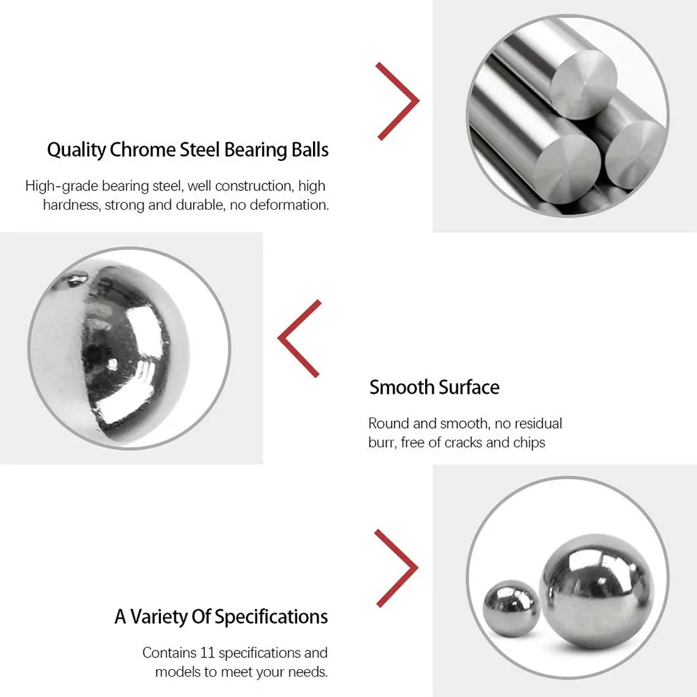 

510PC Stainless Steel 304 Steel Ball 2mm-8mm Assortment Precision Bearing Balls Power Tools 6mm For Jewelry Polishing Steel Ball