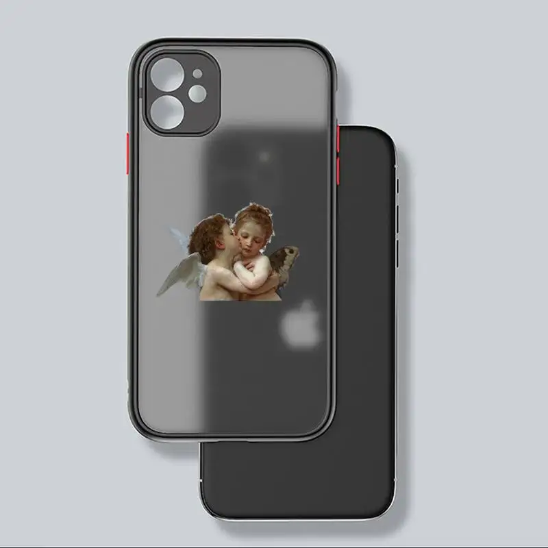 

Renaissance cute retro art angel Phone Case matte transparent For iphone 7 8 11 12 plus mini x xs xr pro max cover