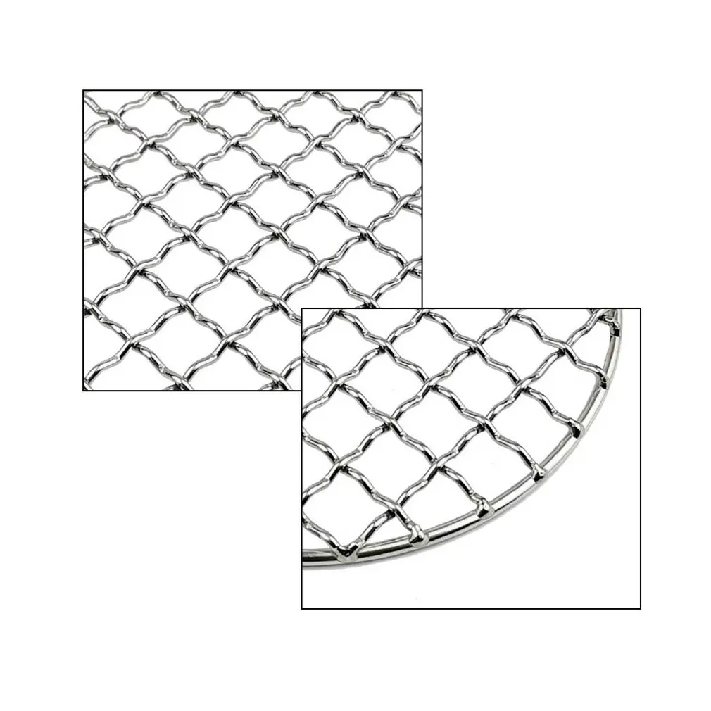 

304 Stainless Steel Barbecue Grill Net Meshes Grate Wire Net Camping Hiking Outdoor Grill Round/Square BBQ Mat Grid Dropshpping