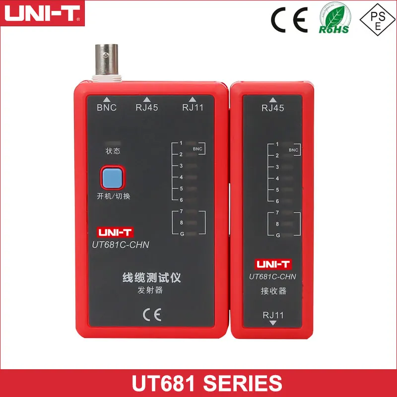 

UNI-T UT681L/UT681C/UT681HDMI Cable Tester Telephone Line/Network Line Checker/Ethernet Telephone BNC HDMI Repair Tool