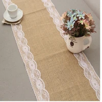 vintage burlap hessian table runner natural jute country wedding party decoration home textiles for christmas home table runners