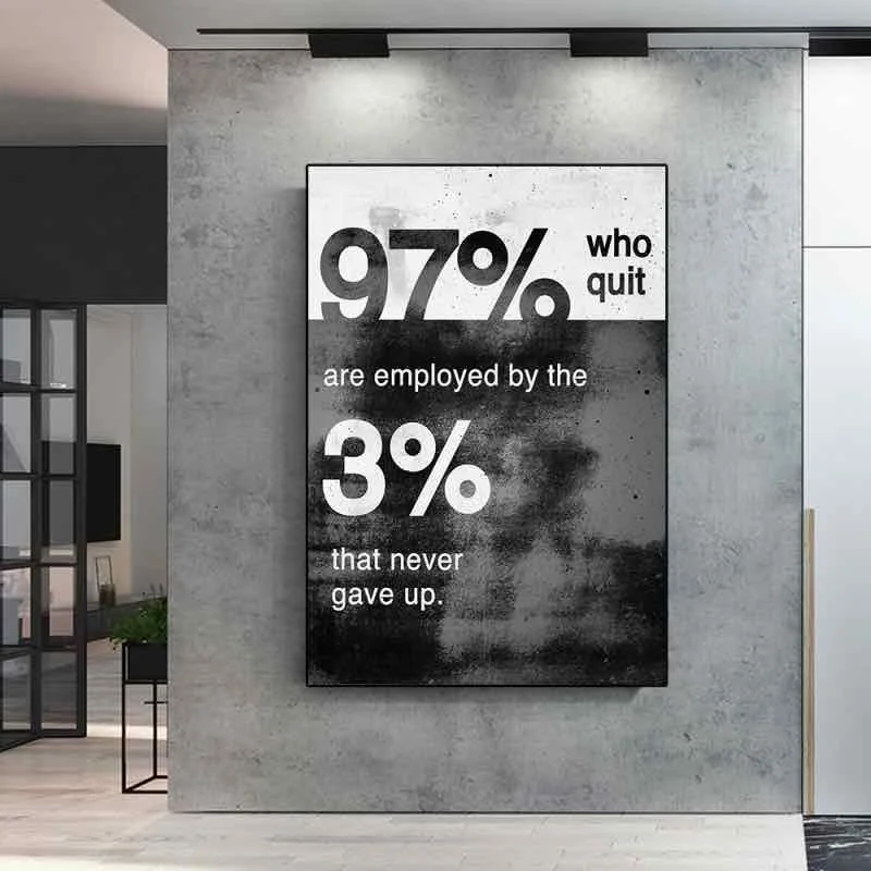 

Wall Art Never Give Up Canvas Painting For Modern Office Decoration Pictures Hd Black And White Poster Mural Living Room Decor