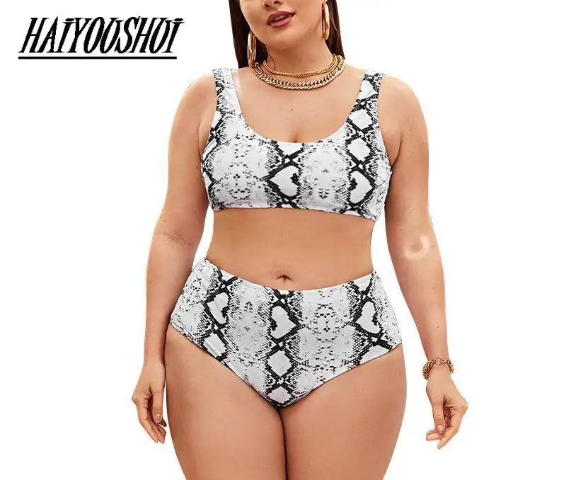 

Leopard Swimsuit Women Snake Print Bikini 2021 Sexy Cross Bandage Bathing Suit High Waist Bikini Set Biquini Push Up Swimwear