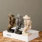 Абстрактная скульптура с изображением лица, креативное украшение, Современное украшение для лица из смолы, домашняя настольная скульптура, статуи истончика QBMY