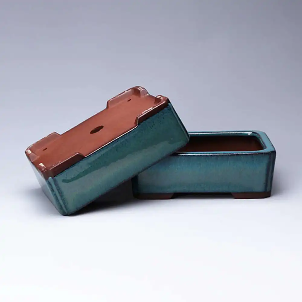 

Flower Pot Imitation Balcony Square Pots Chinese Style Bonsai Bowl Nursery Basin Planter Rectangle Desktop Flower Pot Home Decor