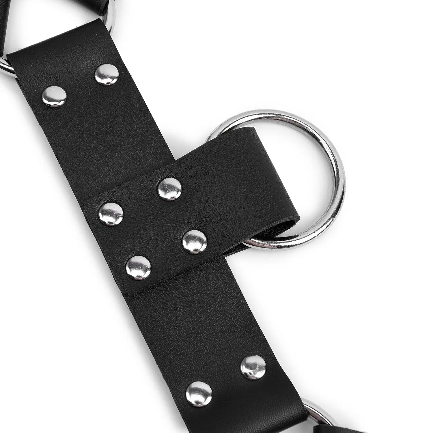 

Men PU Leather Strap Bulldog Body Restraints Top Harness Belt Vest Fetish Muscle Party Costume