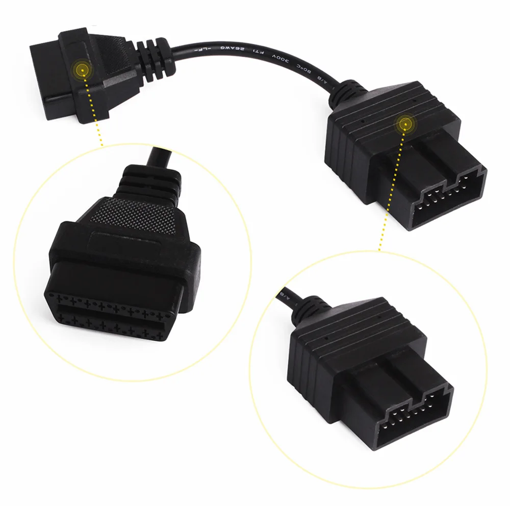 Диагностический кабель переходник с KIA 20 pin на OBD2 16 коннектор адаптер разъём