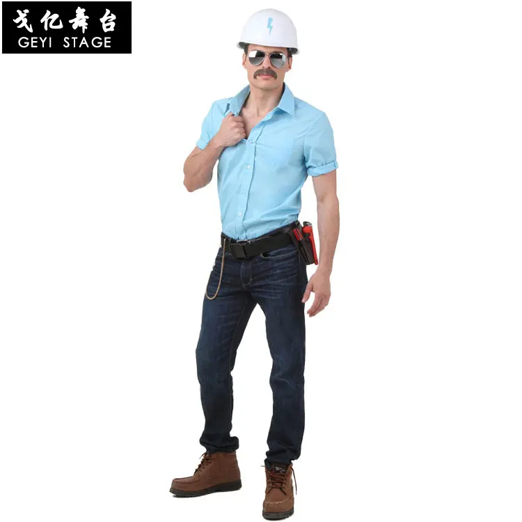 Cos construction workers clothing stage role play costumes adult men repairmen migrant workers