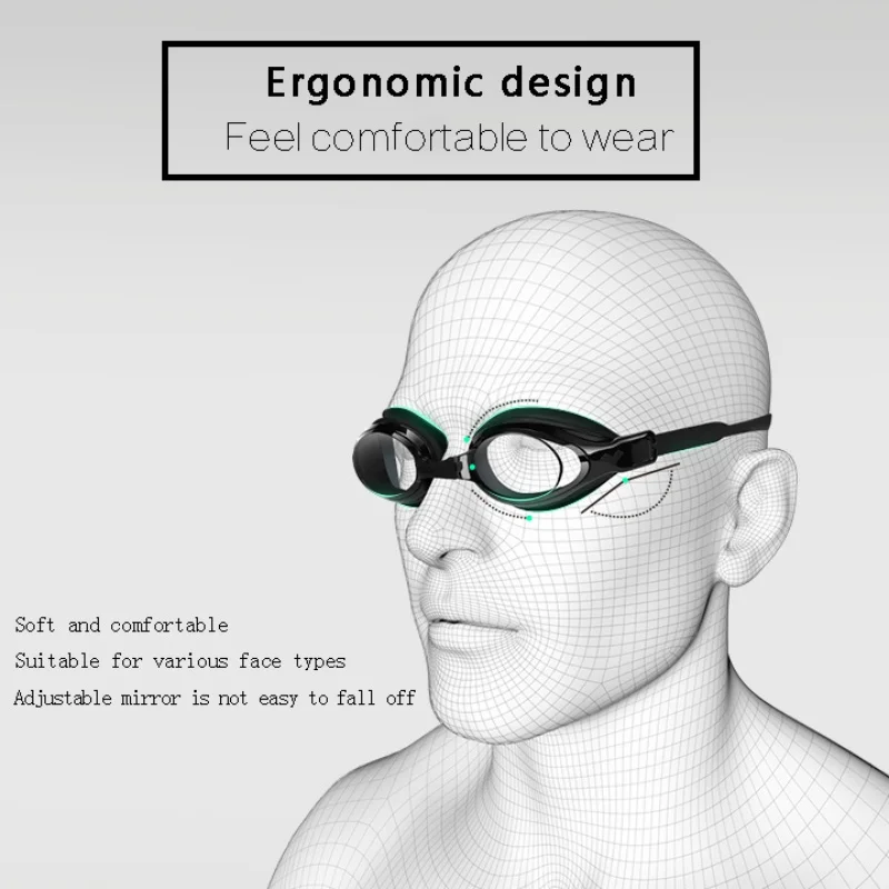 

Women/Man Professional Sport Suit Swimming Goggles With Hat+Ear Plug+Nose Clip+Case Waterproof Swim Glasses Anti-fog UV