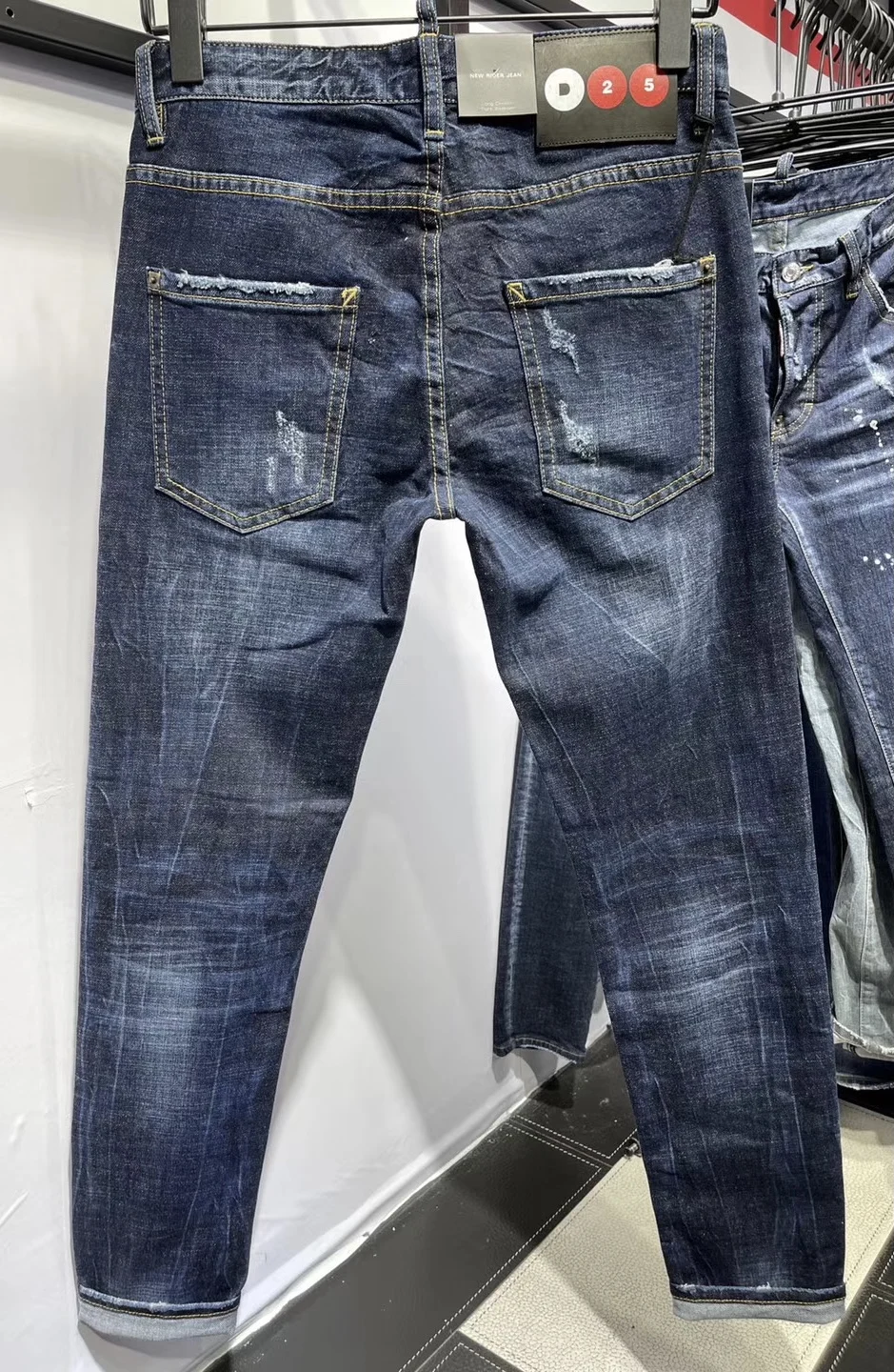 Популярные Классические мужские/женские узкие джинсы DSQUARED2 с вышивкой прямые