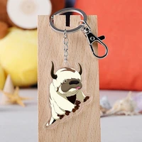 anime avatar the last airbender aang cow appa keychain key ring bag pendant for women girls trinket charm jewelry accessory toys