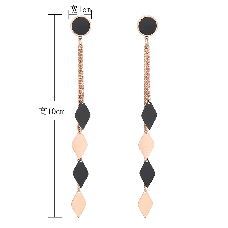 Женские серьги-подвески из титановой стали многослойные длинные висячие серьги