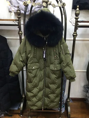 2021 зимняя модная женская обувь цвета на гусином пуху куртка с большой мех енота