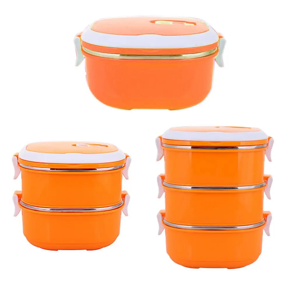 Ланч-бокс из нержавеющей стали оранжевый контейнер для еды бенто женский подарок