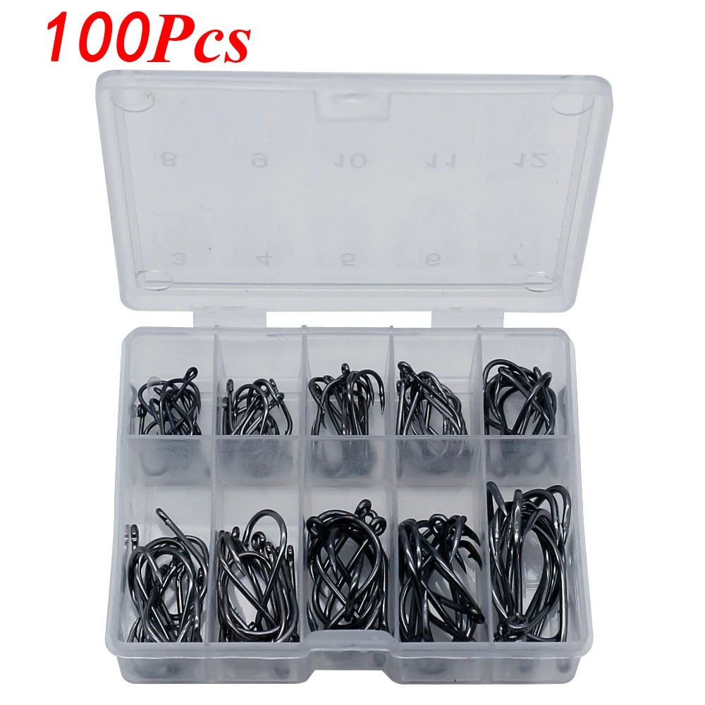 Рыболовные крючки Jip из высокоуглеродистой стали набор рыболовных крючков 100 шт. ~