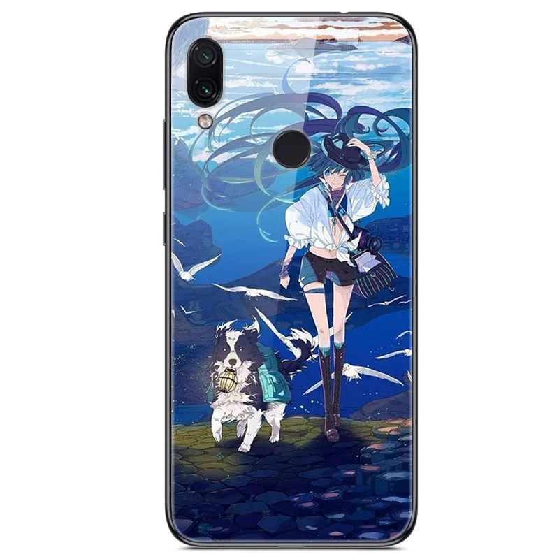 48 Для Xiaomi Redmi 7 Чехол из закаленного стекла твердая задняя крышка для Xiaomi Redmi Note 7 чехлы для телефонов силикон бампер Coque на Redmi7 Note7 - Цвет: 48