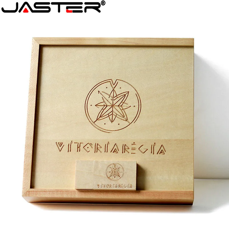 Фотоальбом JASTER (10 шт. с бесплатным логотипом) уникальный из орехового дерева USB +