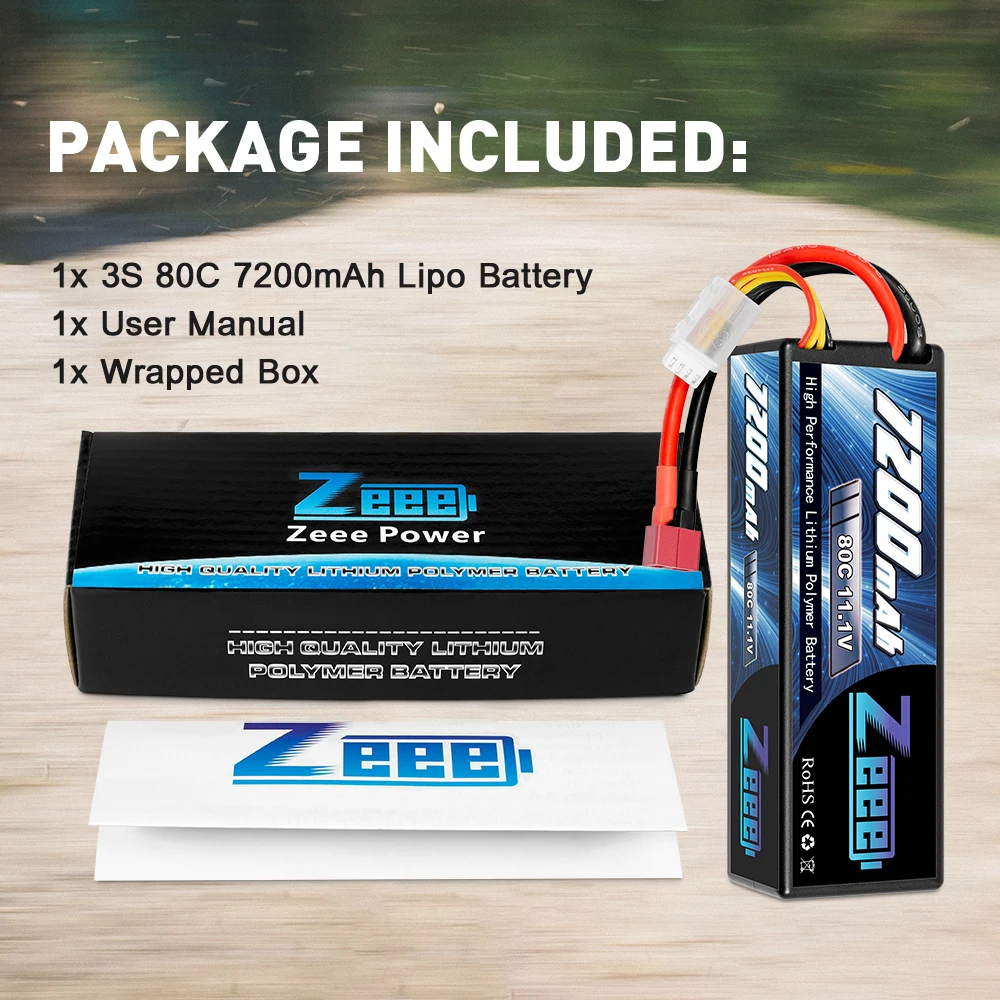 Zeee 11 1 V 7200mAh 80C Lipo батарея 3S Твердый корпус с разъемом Deans для радиоуправляемого