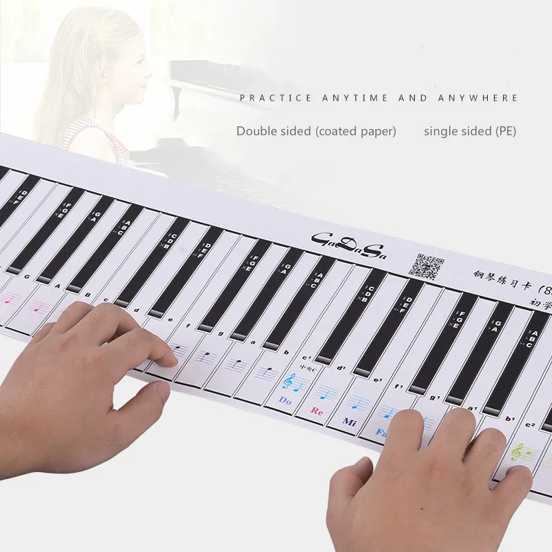 88 клавиш рулон рулона клавиатура для пианино бумага практики настенная
