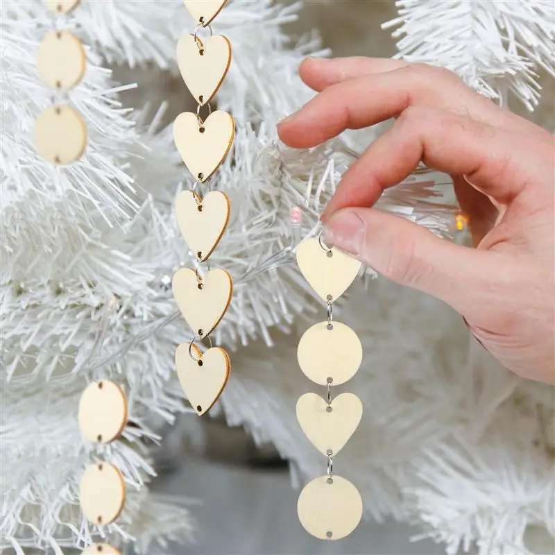 

240pcs Mini Wood Craft Set with Holes and Ring Clips for Birthday Board Tags