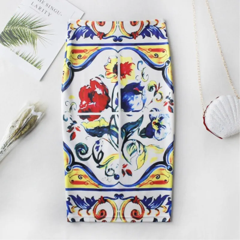 2019 Летний стиль юбка карандаш Для женщин Высокая Талия зеленые юбки Винтаж