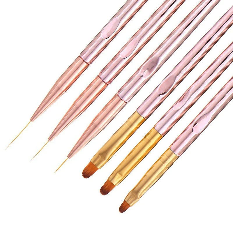 

3pc Nail Art Line Painting Pen Acrylic UV Gel Carving Nail Brush Drawing Flower Stripe Pen Gradient Designs Manicure Tools Set