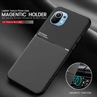 Mi 11 lite чехол с текстурой под кожу автомобильный магнитный держатель чехол для телефона для xio mi 11 lite 11 lite светильник силиконовый бампер противоударный чехол