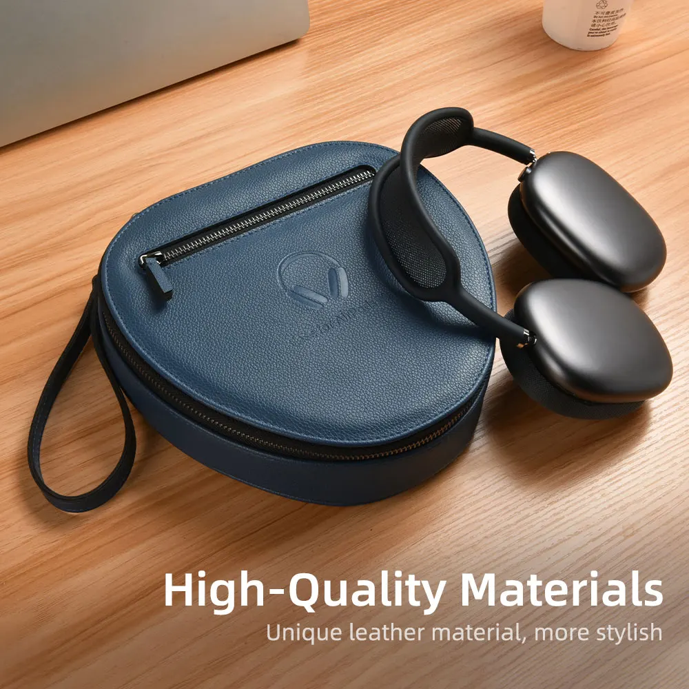 WiWU Leather Bag for AirPods Max Full Protection Hard Case Airpods max with Low Power Mode Portable Carrying Handle | Электроника
