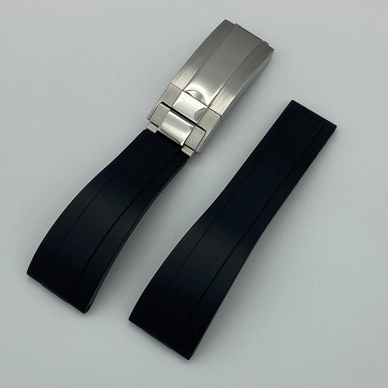 

20mm rubber silicone wristband strap stainless steel buckle Rolex style sports submarine men's Bracelet