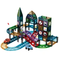 big 89 pcs to 211pcs magnet track car blocks magnetic designer building construction toys set educational toys for children gift