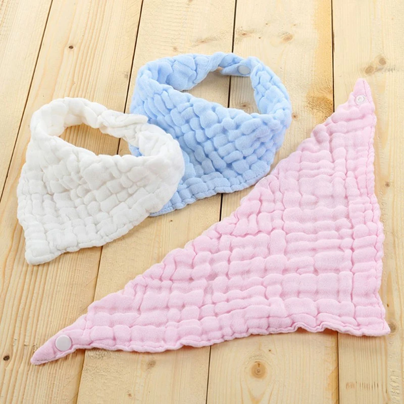 

New Hot Baby Simple Design Soft Pure Cotton Blend Gauze Bibs Burp Cloths Saliva Towel Feeding Triangle Bandana Neonatal Towels