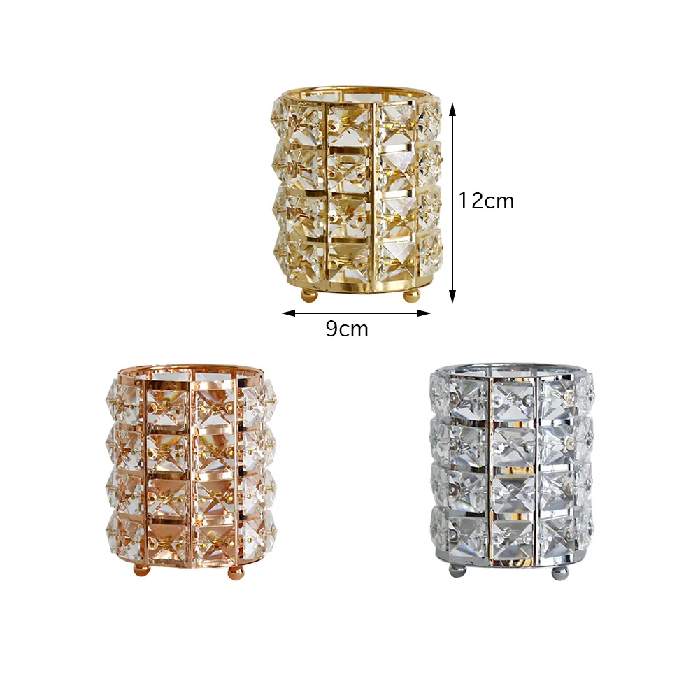 Large-Capacity Crystal Pen Makeup Brush Holder Container Desktop Nordic Luxury Storage Decoration Accessories | Дом и сад