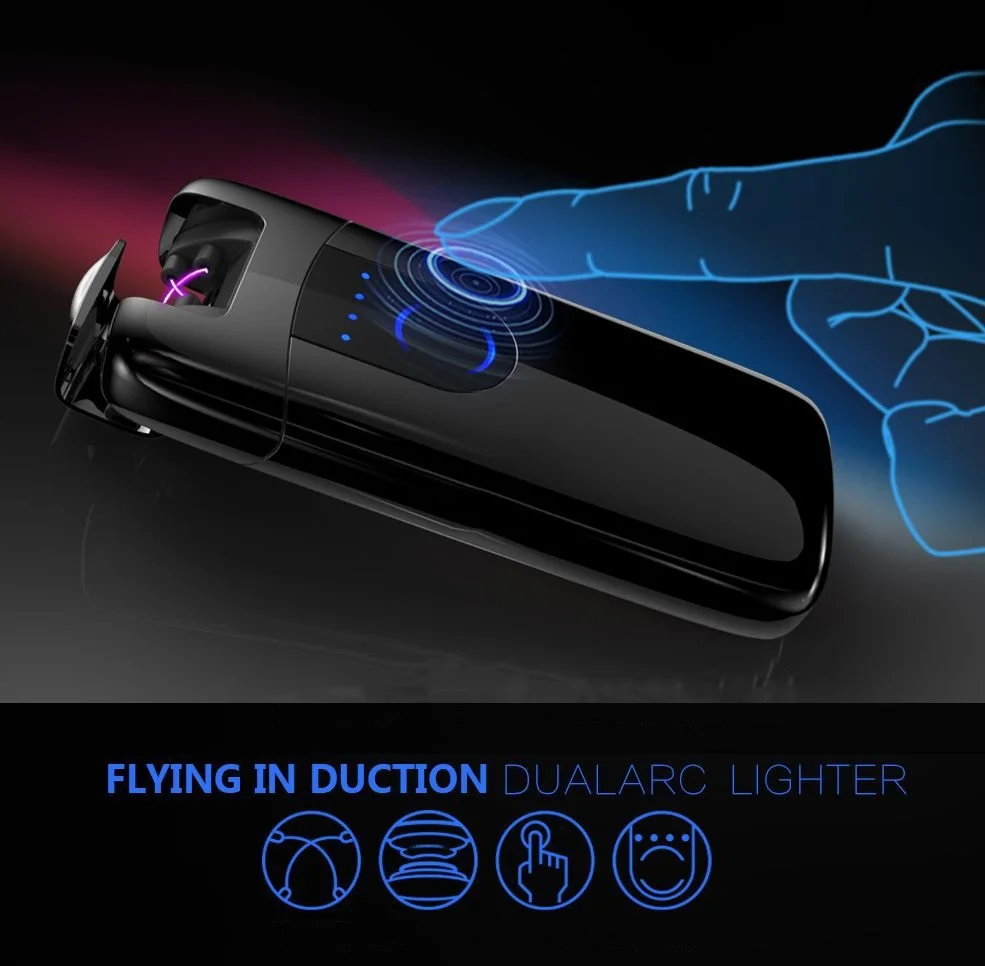 USB Электронная зажигалка с двойной дугой сенсорная Индукционная электрическая